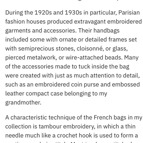 Antique French glass beaded 20s Art Deco Point de Beauvais embroidered - Picture 4 of 15